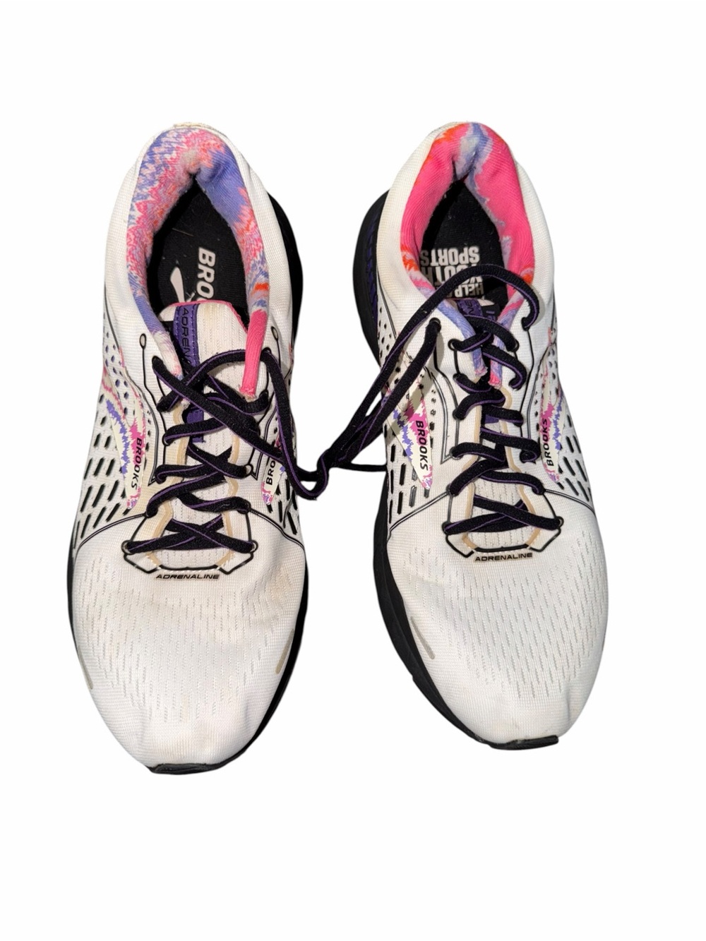 Brooks Adrenaline GTS 21 Men’s 10.5 Running Shoes White Pink Purple Black